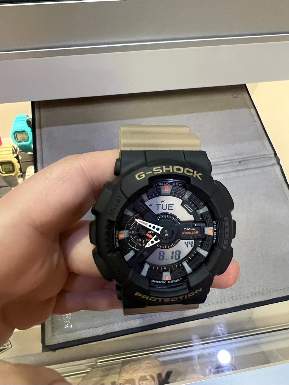 G-Shock Men’s Black and Tan Analog-Digital Shock-Resist Watch
